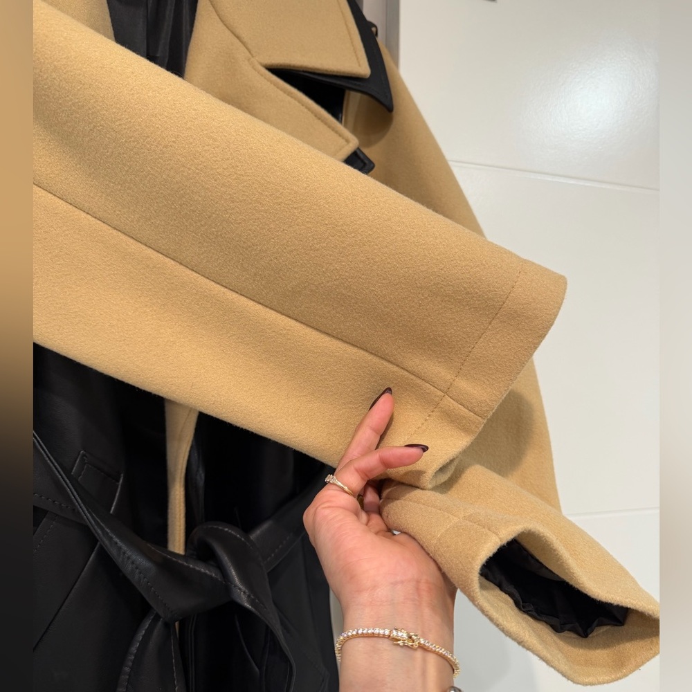 Topshop Black and Tan Women's Coat - Picture 4 of 10